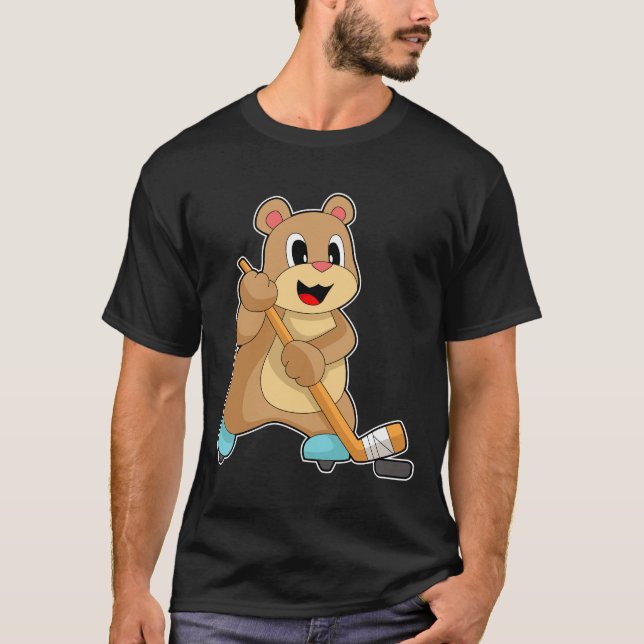 Bear Ice hockey Ice hockey stick T-Shirt (Front)