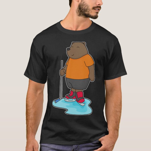 Bear Ice Hockey Ice hockey stick T-Shirt (Front)