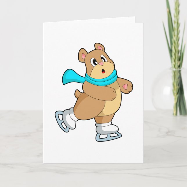 Bear Ice skating Ice skates Card (Front)