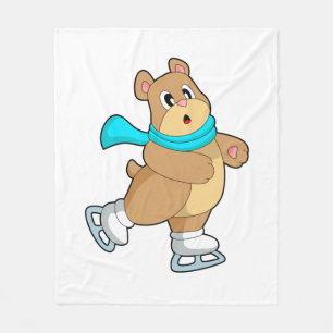 Bear Ice skating Ice skates Fleece Blanket