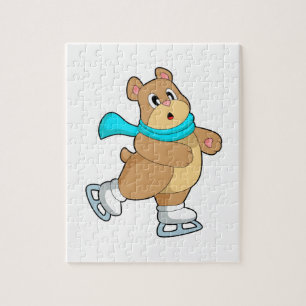 Bear Ice skating Ice skates Jigsaw Puzzle
