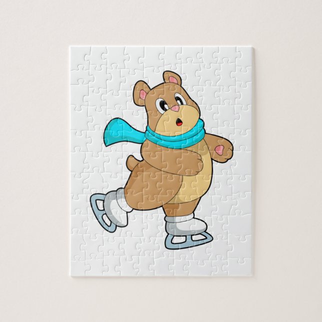 Bear Ice skating Ice skates Jigsaw Puzzle (Vertical)