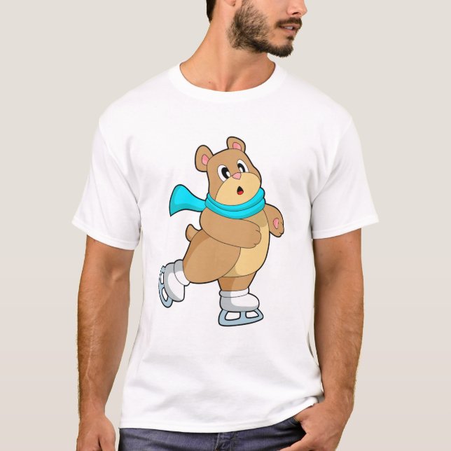 Bear Ice skating Ice skates T-Shirt (Front)