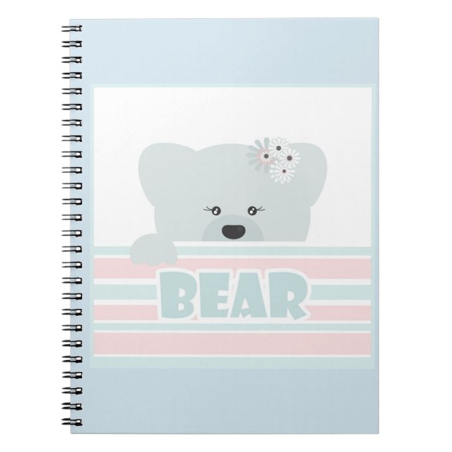 Bear illustration kids childish print notebook (Front)