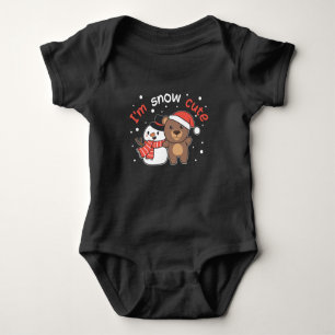 Bear I'm Snow Cute Snowman Snow Pun Baby Bodysuit