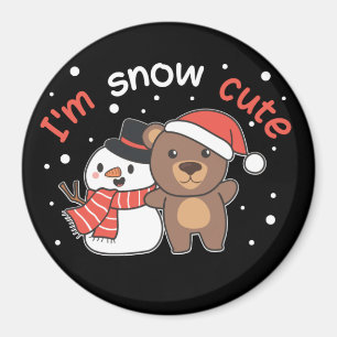 Bear I'm Snow Cute Snowman Snow Pun Magnet