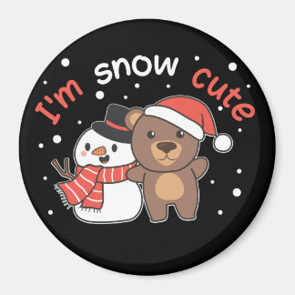 Bear I'm Snow Cute Snowman Snow Pun Magnet