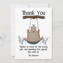 Bear In A Swing Birthday, Personalizable 