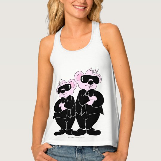 BEAR IN BLACK All Over Print Racerback Tank Top