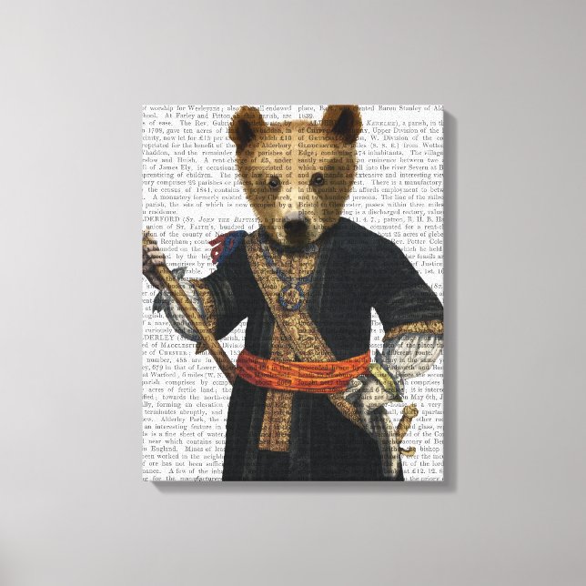 Bear in Blue Robes Canvas Print (Front)