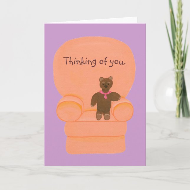 Bear in chair, Thinking of you, greeting cards (Front)