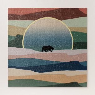 BEAR IN DESERT SUNSET JIGSAW PUZZLE