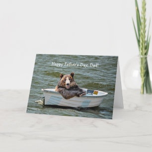 Bear in Dinghy Father's Day Card