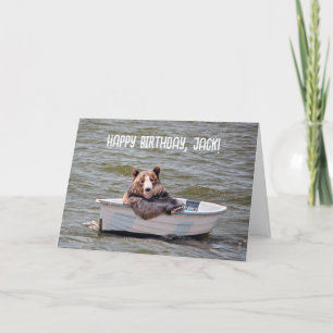 Bear in Dinghy for Birthday Card