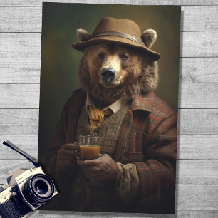 Bear in Gentleman's Clothing 4 Decoupage Paper