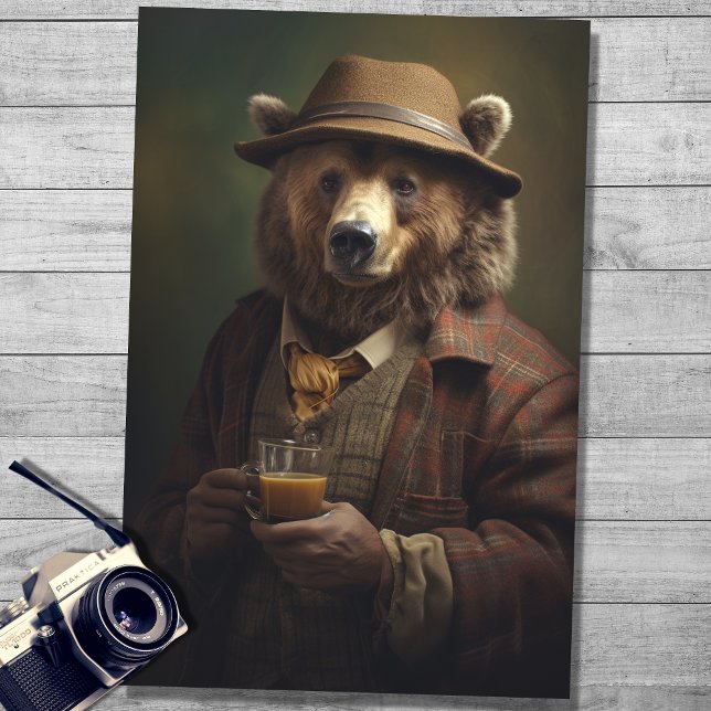 Bear in Gentleman's Clothing 4 Decoupage Paper (Creator Uploaded)