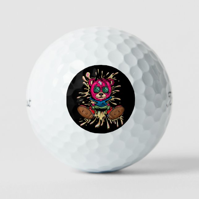 Bear In Honey Golf Balls (Front)
