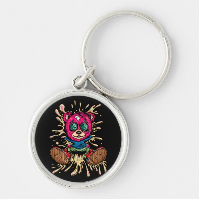 Bear In Honey Key Ring (Front)
