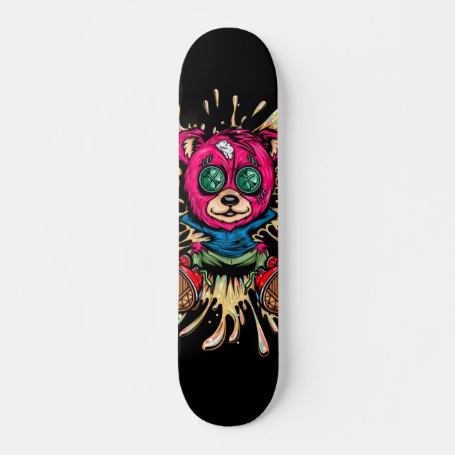 Bear In Honey Skateboard (Front)