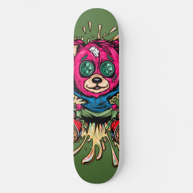 Bear In Honey Skateboard (Front)