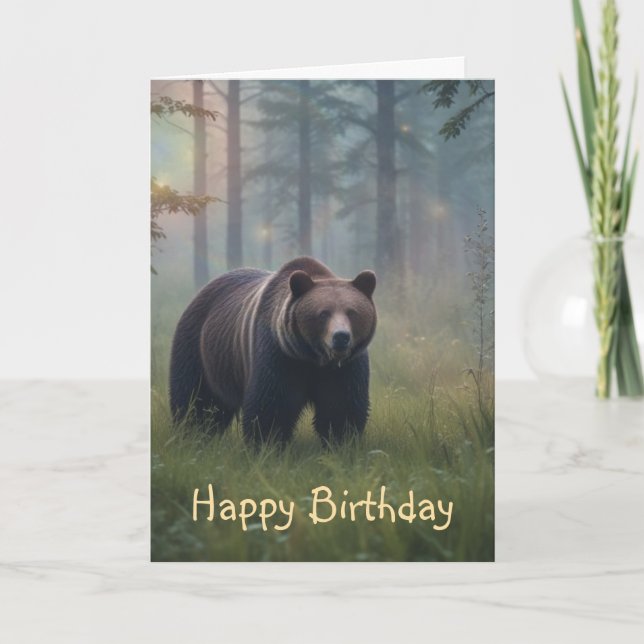 Bear in Magical Forest Card (Front)