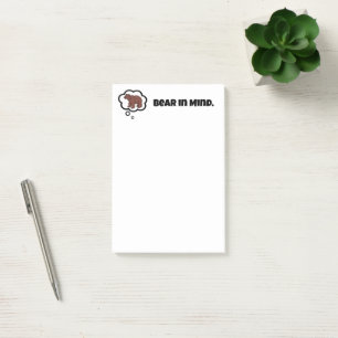 Bear in Mind – Funny Pun Cartoon Bear Design Post-it Notes