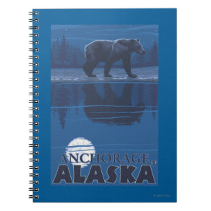 Bear in Moonlight - Anchorage, Alaska Notebook