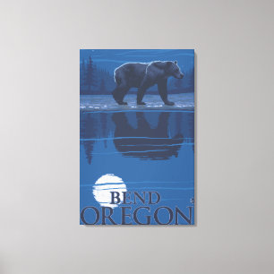 Bear in Moonlight - Bend, Oregon Canvas Print