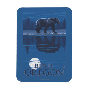 Bear in Moonlight - Bend, Oregon Magnet