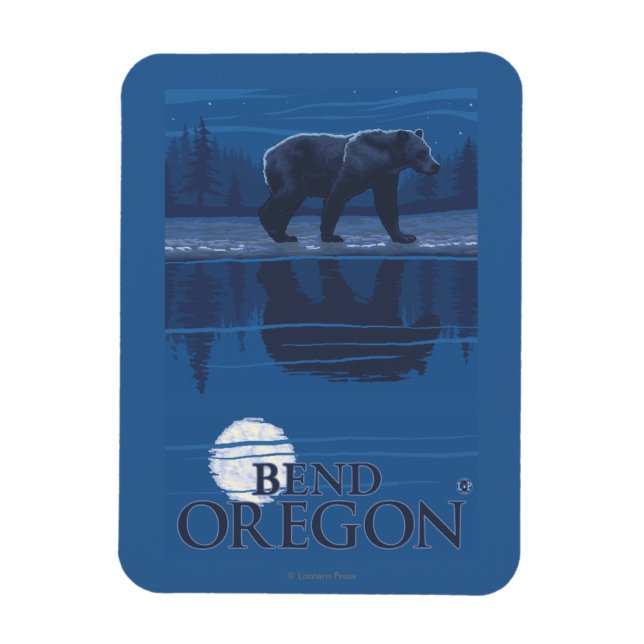 Bear in Moonlight - Bend, Oregon Magnet (Vertical)