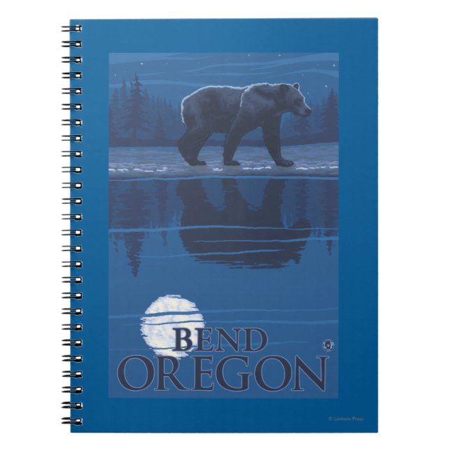 Bear in Moonlight - Bend, Oregon Notebook (Front)