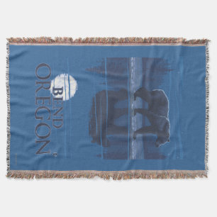 Bear in Moonlight - Bend, Oregon Throw Blanket