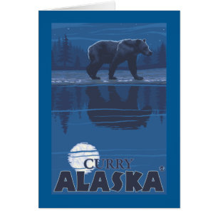 Bear in Moonlight - Curry, Alaska