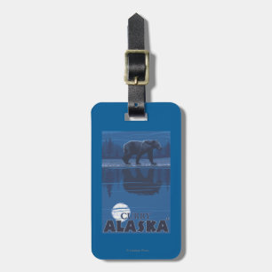 Bear in Moonlight - Curry, Alaska Luggage Tag