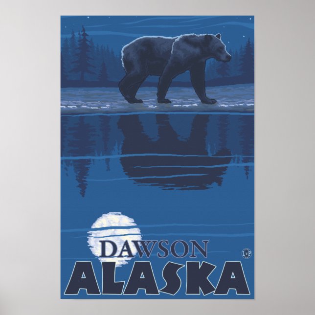 Bear in Moonlight - Dawson, Alaska Poster (Front)