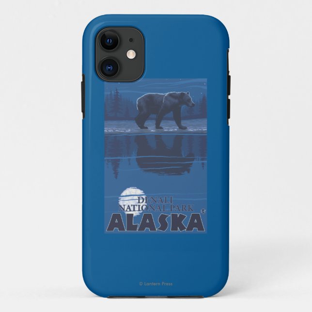 Bear in Moonlight - Denali National Park, Alaska Case-Mate iPhone Case (Back)