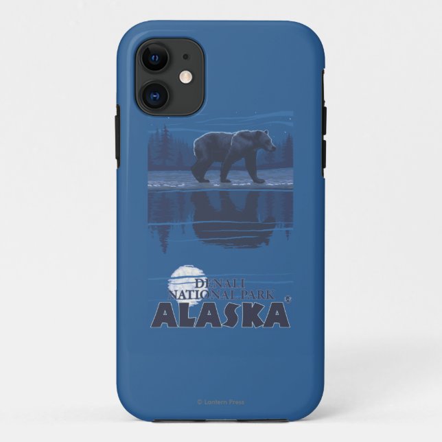 Bear in Moonlight - Denali National Park, Alaska Case-Mate iPhone Case (Back)