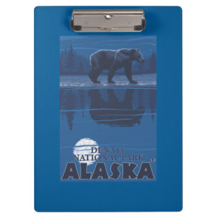 Bear in Moonlight - Denali National Park, Alaska Clipboard