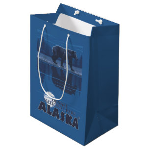 Bear in Moonlight - Denali National Park, Alaska Medium Gift Bag