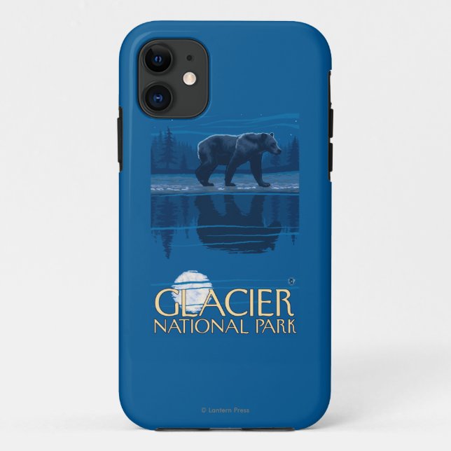 Bear in Moonlight - Glacier National Park, MT Case-Mate iPhone Case (Back)