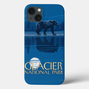 Bear in Moonlight - Glacier National Park, MT iPhone 13 Case
