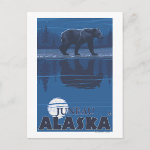 Bear in Moonlight - Juneau, Alaska Postcard