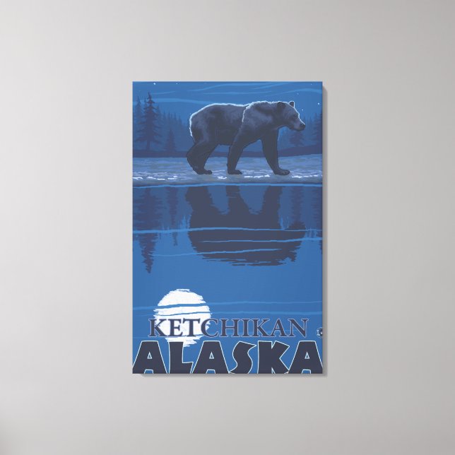 Bear in Moonlight - Ketchikan, Alaska Canvas Print (Front)