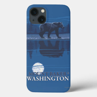 Bear in Moonlight - Mount Baker, Washington iPhone 13 Case