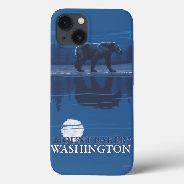 Bear in Moonlight - Mount Baker, Washington Case-Mate iPhone Case (Back)