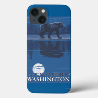 Bear in Moonlight - Mount Rainier, Washington iPhone 13 Case