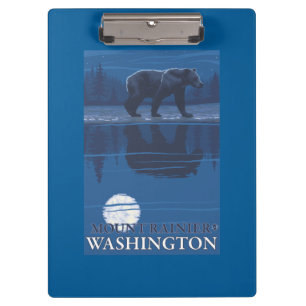 Bear in Moonlight - Mount Rainier, Washington Clipboard
