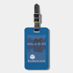 Bear in Moonlight - Mount Rainier, Washington Luggage Tag