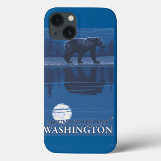 Bear in Moonlight - Mount St. Helens, iPhone 13 Case