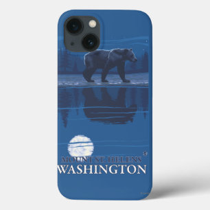 Bear in Moonlight - Mount St. Helens, iPhone 13 Case